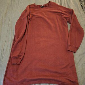 Missguided Plus Long Sleeve Sweater Dress Size 16 Burgundy Maroon Color